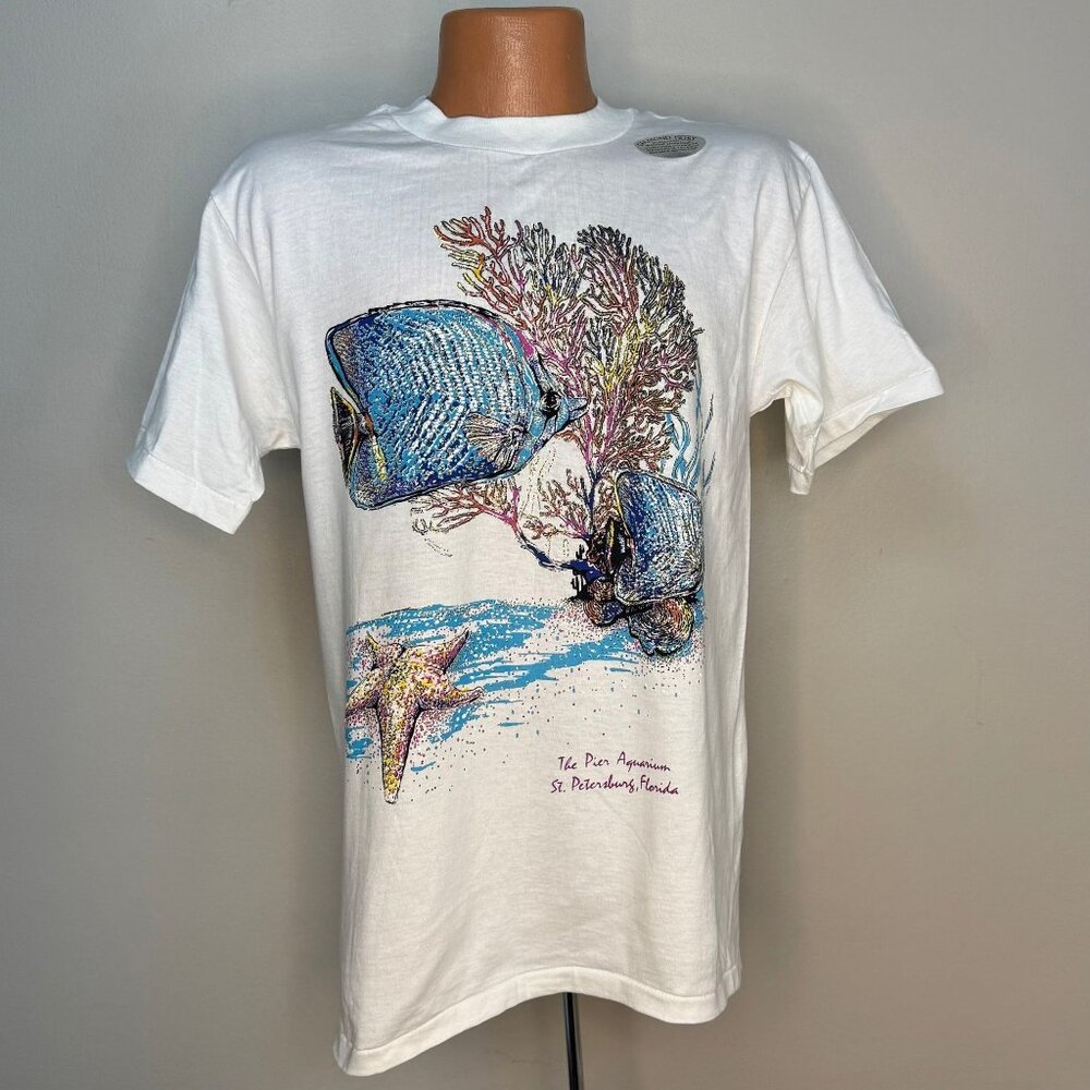 Vintage 1990s Diamond Dust T-Shirt, The Pier Aquarium St Petersburg Florida, New